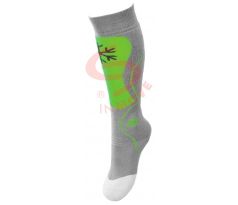 Detské lyžiarské ponožky - šedá + zelená