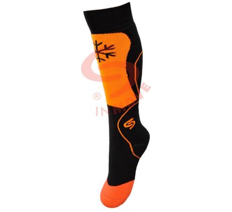 Detské lyžiarské ponožky - čierna+oranžová