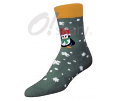 Dámske ponožky "Tučniak" zelené