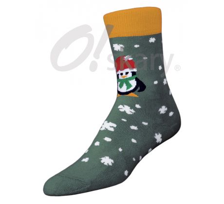 Dámske ponožky "Tučniak" zelené
