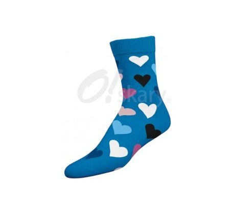 Dámske ponožky - srdiečko - svetlomodrá