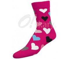Dámske ponožky - srdiečko - ružová