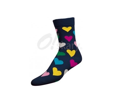 Dámske ponožky - srdiečko -tmavomodrá